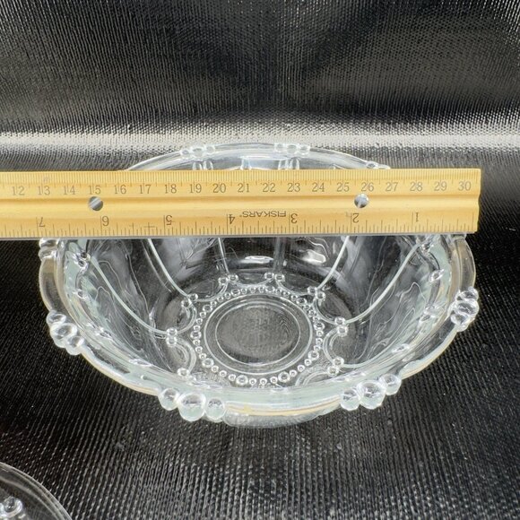 Vintage KIG Indonesia Clear Crystal Glass Candy Dish Container Lid Oyster Pearl - Picture 5 of 11